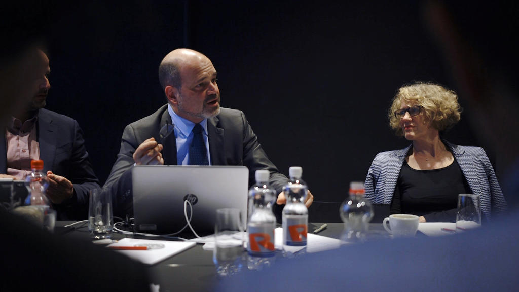 Sami Kanaan, Stadtpräsident Genf und Corine Mauch, Stadtpräsidentin Zürich an der NEXPO Retraite.